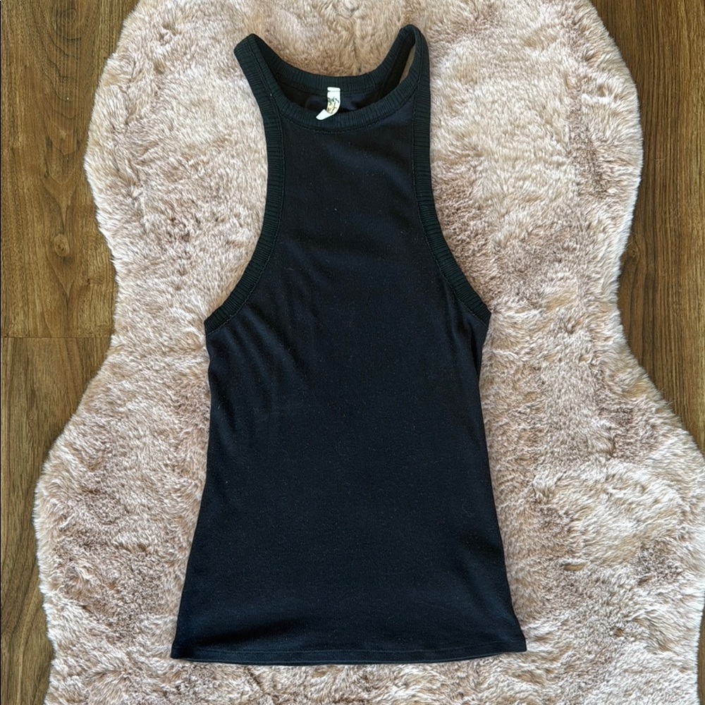 Free People Black Fitted Sleeveless Tank Top